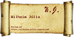 Wilheim Júlia névjegykártya